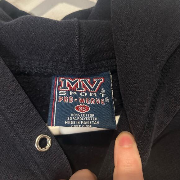 Vtg Utah State University Aggies Navy Hooded Sweatshirt XS Cozy Hoodie MV Sport - Picture 7 of 8